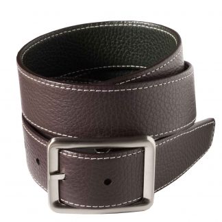 Cordings Brown Green Calf Grain Reversible Leather Belt Main Image