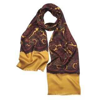 Cordings English Gold Madder Print Pheasant Scarf Dif ferent Angle 1