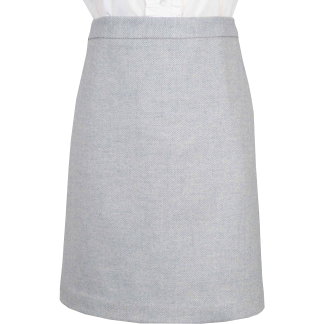 Cordings Pale Blue Herringbone Tweed Short Skirt Main Image