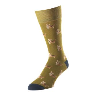 Cordings Olive Royal Corgi Sock Main Image