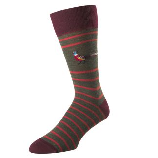 Cordings Green Striped Pheasant Sock Main Image
