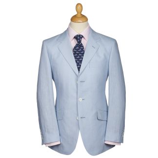 Cordings Pale Blue Bambridge Linen Jacket Main Image