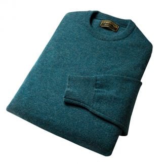 Cordings Hunter Green Lambswool Crew Neck Jumper Different Angle 1