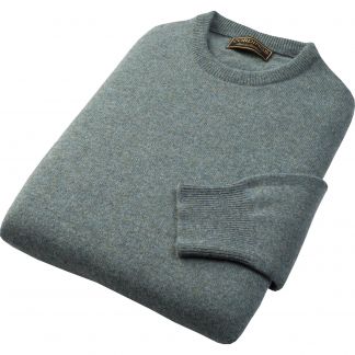 Cordings Sage Marl Lambswool Crew Neck Jumper Dif ferent Angle 1