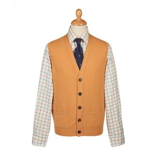 Cordings Gold  Lambswool Knitted Waistcoat Main Image