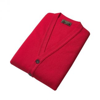 Cordings Red Lambswool Knitted Waistcoat Different Angle 1