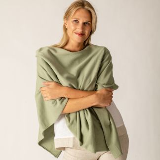 Cordings Green Cotton Poncho Different Angle 1