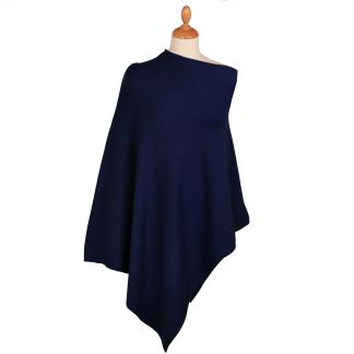 Cordings Navy Nepalese Cashmere Poncho Main Image