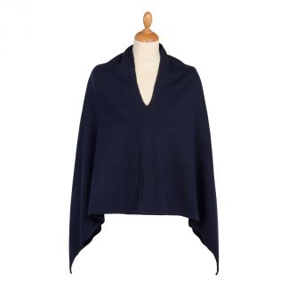 Cordings Navy Nepalese Cashmere Poncho Different Angle 1