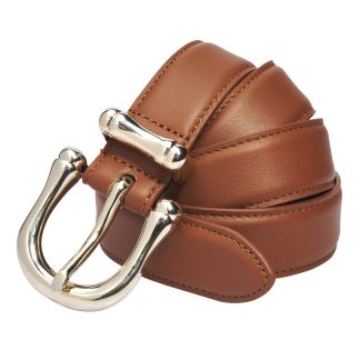 Cordings Tan Slim Leather Buckle Belt Main Image