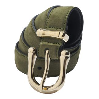 Cordings Green Leather Buckle Belt  Main Image
