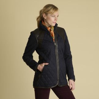 Cordings Navy Derby Quilted Field Coat Main Image