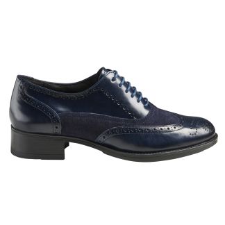 Cordings Navy Leather and Suede Brogues Main Image