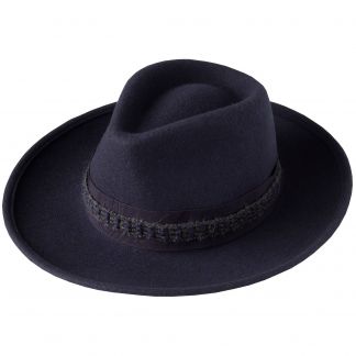 Cordings Navy Fedora with Contrast Ribbon Main Image