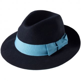 Cordings Navy Fedora Different Angle 1