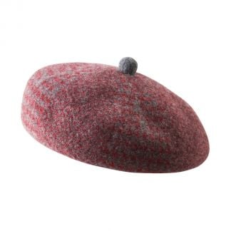 Cordings Red Houndstooth Wool Beret Different Angle 1