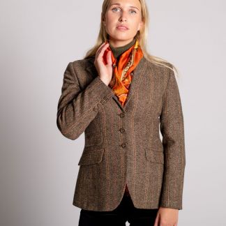 Cordings Brown and Red T.ba Tweed Single Vent Jacket Main Image