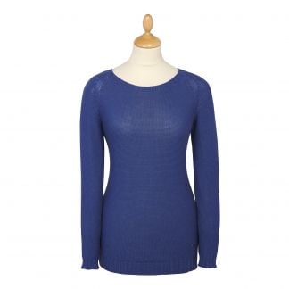Cordings Blue Cotton Crew Neck Sweater Main Image