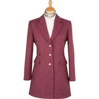 Cordings Pink Herringbone Carlisle Tweed Classic Coat Main Image