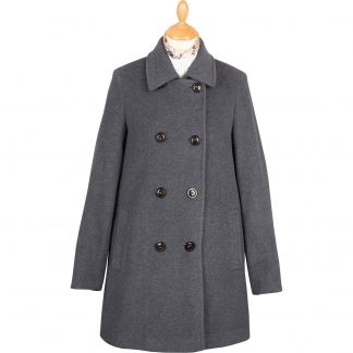 Cordings Grey Double Breasted Wool Pea Coat Main Image