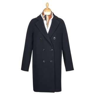 Cordings Navy Double Breasted Wool Coat Main Image