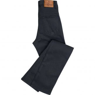 Cordings Black Noir Stretch Cotton Slim Leg Trousers Main Image