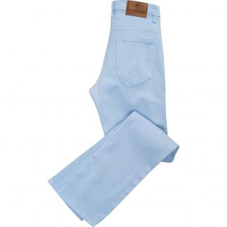 Cordings Light Blue Stretch Cotton Slim Leg Trousers Main Image