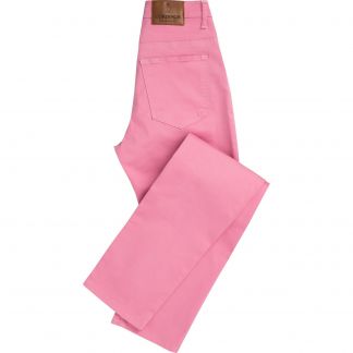 Cordings Pink Stretch Cotton Slim Leg Trousers  Main Image