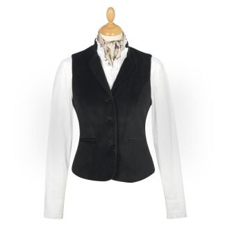 Cordings Black Fitted Velvet Waistcoat Main Image