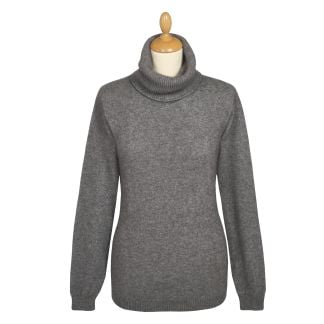 Cordings Mid Grey Possum Cowl Neck Sweater Main Image