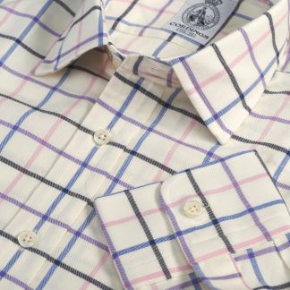 Cordings Blue Pink Large Overcheck Tattersall Shirt  Main Image