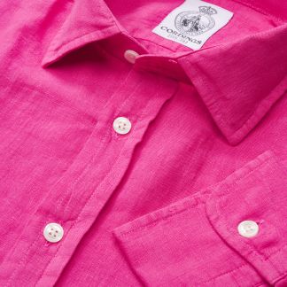 Cordings Hot Pink Vintage Linen Shirt Main Image