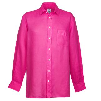 Cordings Hot Pink Vintage Linen Shirt Dif ferent Angle 1