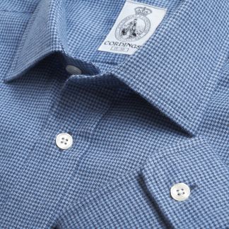 Cordings Blue Puppy Tooth Check Shirt Main Image