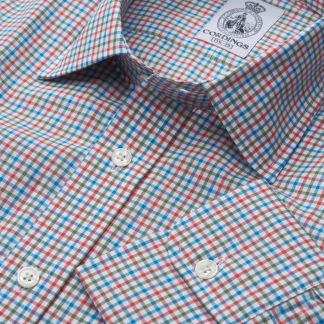 Cordings Blue Lavenham Check Poplin Shirt Main Image