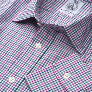 Cordings Pink Lavenham Check Poplin Shirt Main Image