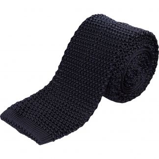 Cordings Navy Heavy Silk Knitted Tie  Main Image