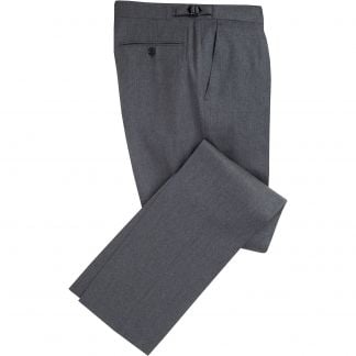 Cordings Grey Summer Flannel Pleated Trousers Main Image