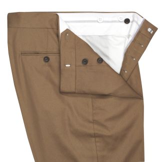 Cordings Dark Khaki Cotton Gabardine Drill Suit Trousers Dif ferent Angle 1