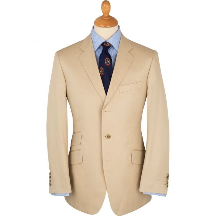 Khaki Cotton Gabardine Drill Suit Jacket