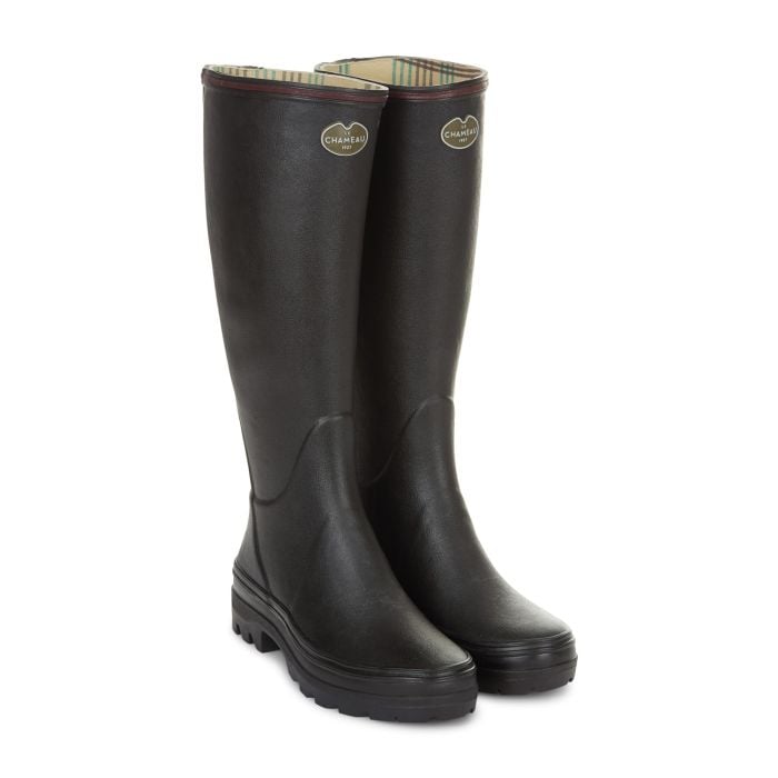 Black Le Chameau Giverny Jersey Lined Boots