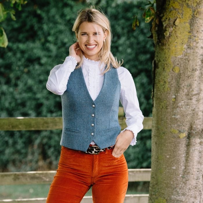 Blue Harris Tweed Wantage Tailored Waistcoat