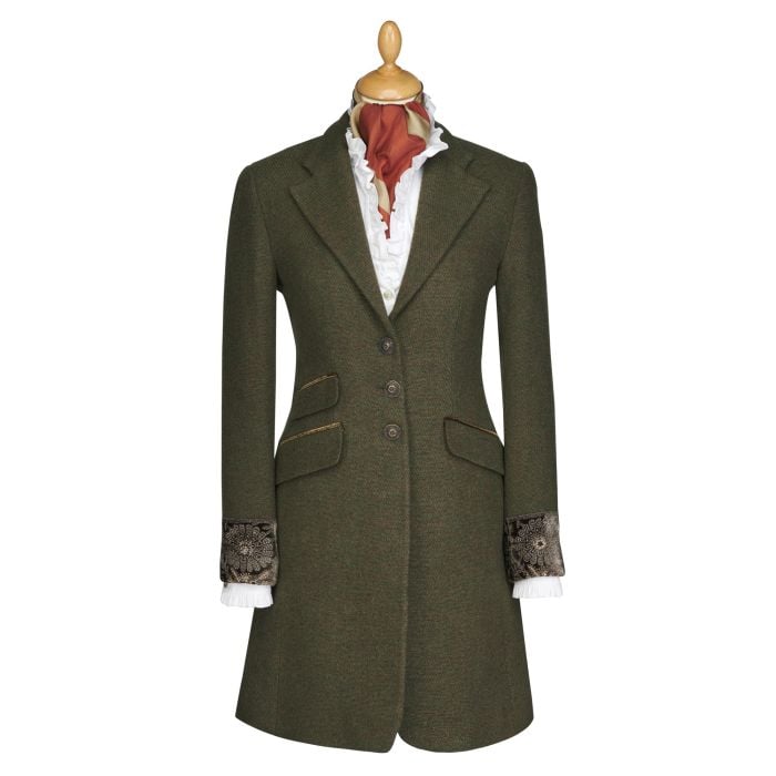 Green T.Ba Embroidered Tweed Coat