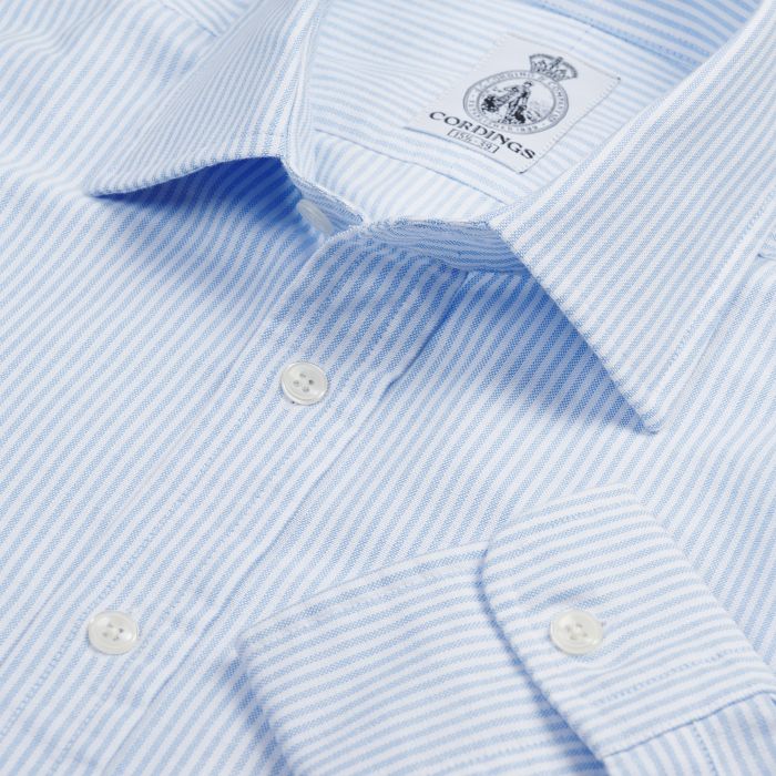 Sky Blue Vintage Striped Oxford Shirt 