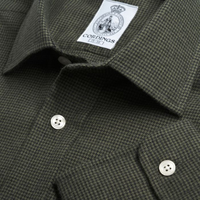 Olive Puppy Tooth Check Shirt | Men's Country Clothing | Cordings US