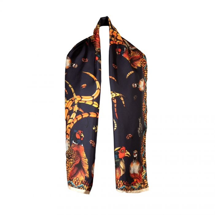 Heads or Tails Navy Classic Silk Scarf