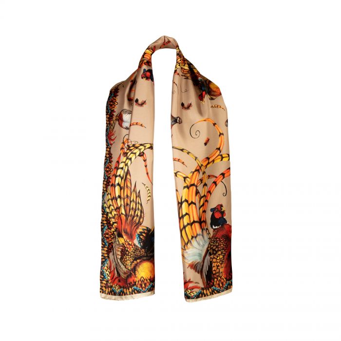 Heads or Tails Toffee Classic Silk Scarf