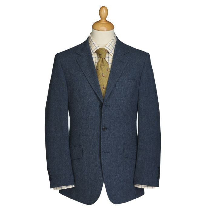 Mid Blue 12oz Three Button Tweed Suit