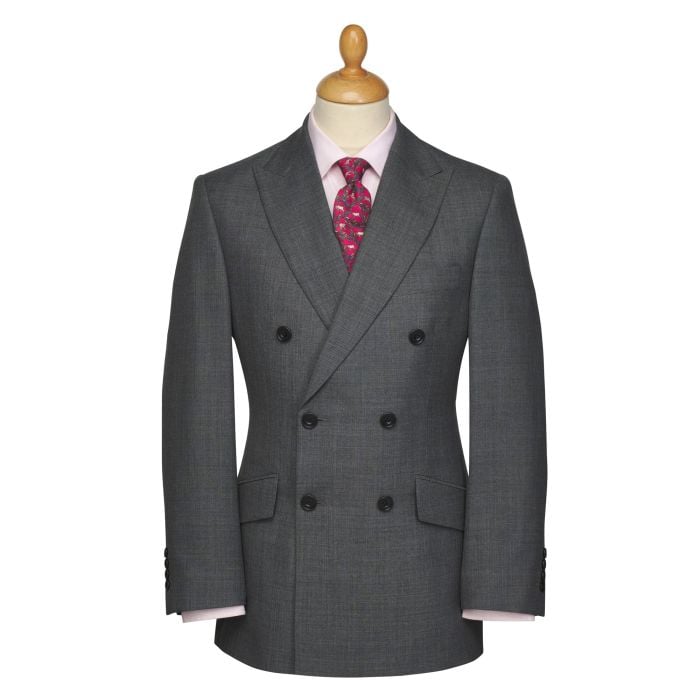 Charcoal 10oz Double Breasted Sharkskin Suit