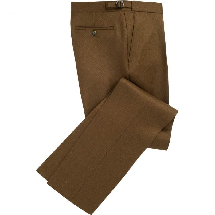 Khaki English Whipcord Side Adjuster Trousers